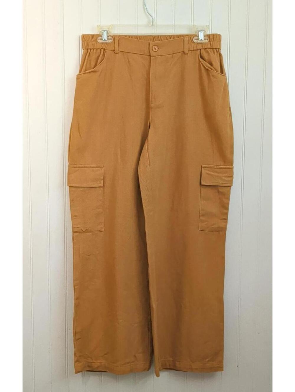 Fashion Nova Tan Cargo Pants with Elastic Waist  Size M